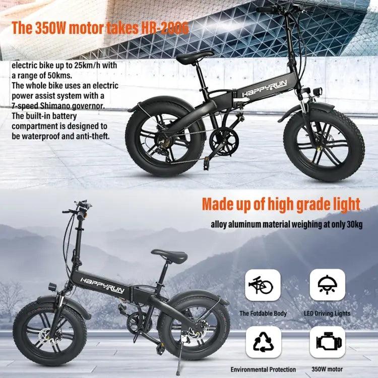 Vélo électrique pliable HAPPYRUN HR-X40 350W 36V / 10AH avec pneus de 20 pouces. - lesbeauxprix