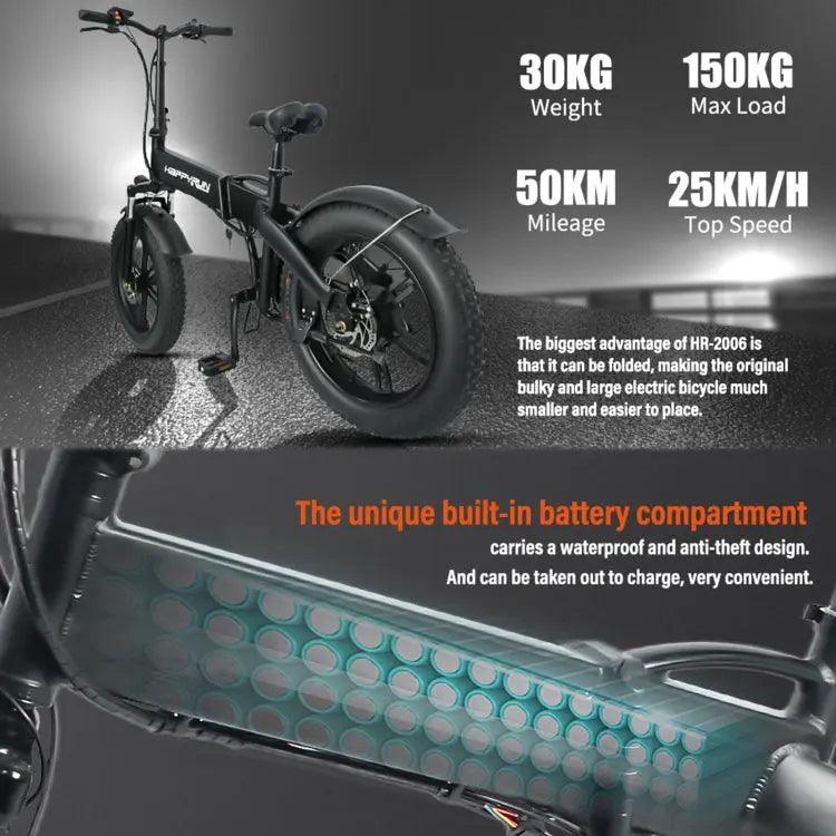 Vélo électrique pliable HAPPYRUN HR-X40 350W 36V / 10AH avec pneus de 20 pouces. - lesbeauxprix