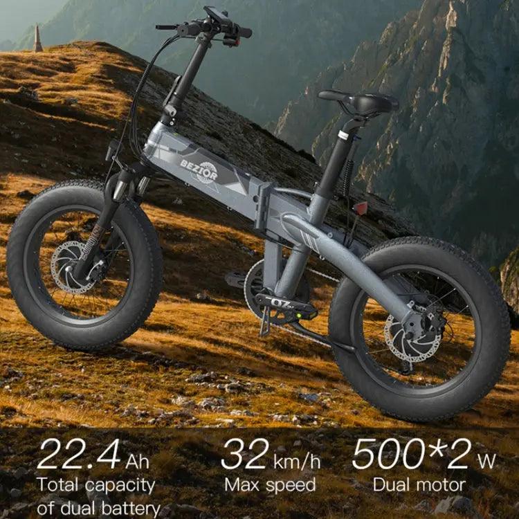 Vélo électrique pliant à double moteur BEZIOR XF005 500W 36V / 16Ah avec pneus de 20 pouces - lesbeauxprix