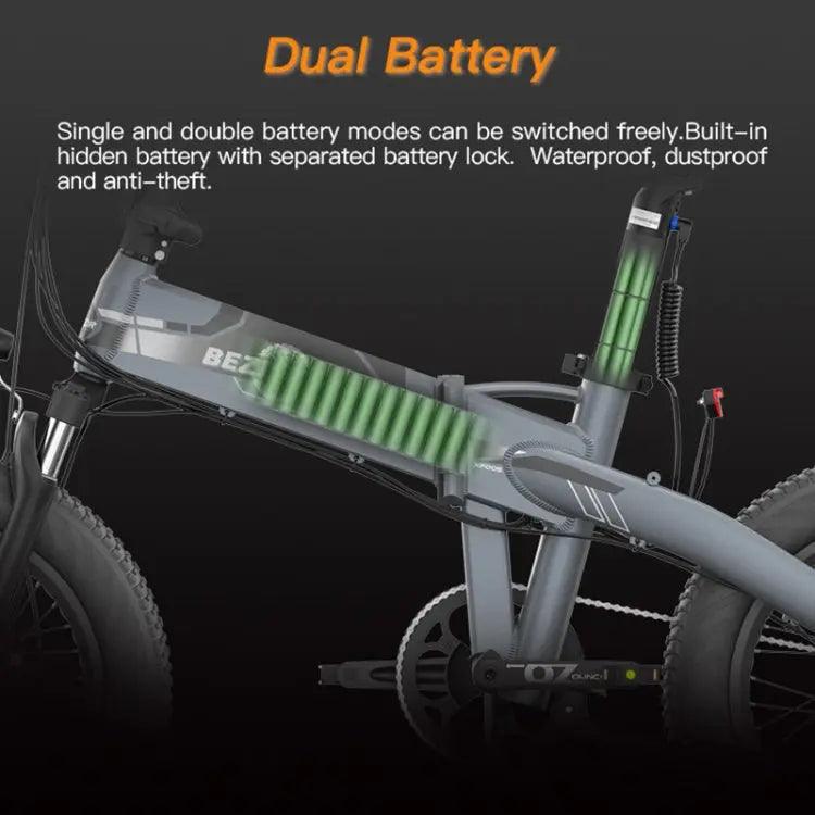 Vélo électrique pliant à double moteur BEZIOR XF005 500W 36V / 16Ah avec pneus de 20 pouces - lesbeauxprix