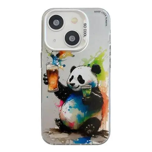 Coque Pour iPhone 15 à 12, Série de peinture à l'huile à motif animal. lesbeauxprix