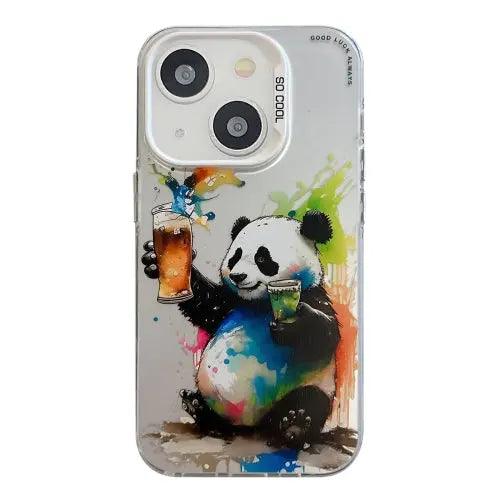 Coque Pour iPhone 15 à 12, Série de peinture à l'huile à motif animal. lesbeauxprix
