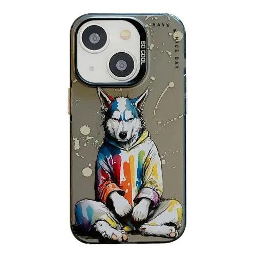 Coque Pour iPhone 15 à 12, Série de peinture à l'huile à motif animal. lesbeauxprix