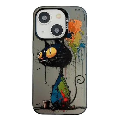 Coque Pour iPhone 15 à 12, Série de peinture à l'huile à motif animal. lesbeauxprix