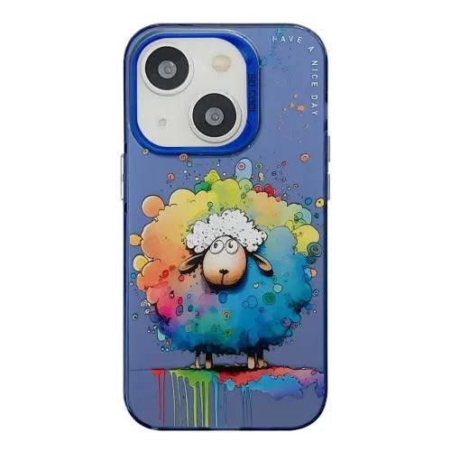 Coque Pour iPhone 15 à 12, Série de peinture à l'huile à motif animal. lesbeauxprix
