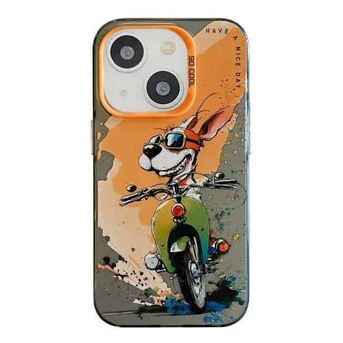 Coque Pour iPhone 15 à 12, Série de peinture à l'huile à motif animal. lesbeauxprix