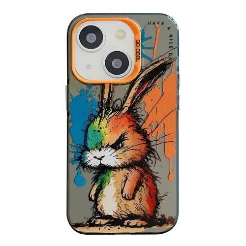 Coque Pour iPhone 15 à 12, Série de peinture à l'huile à motif animal. lesbeauxprix