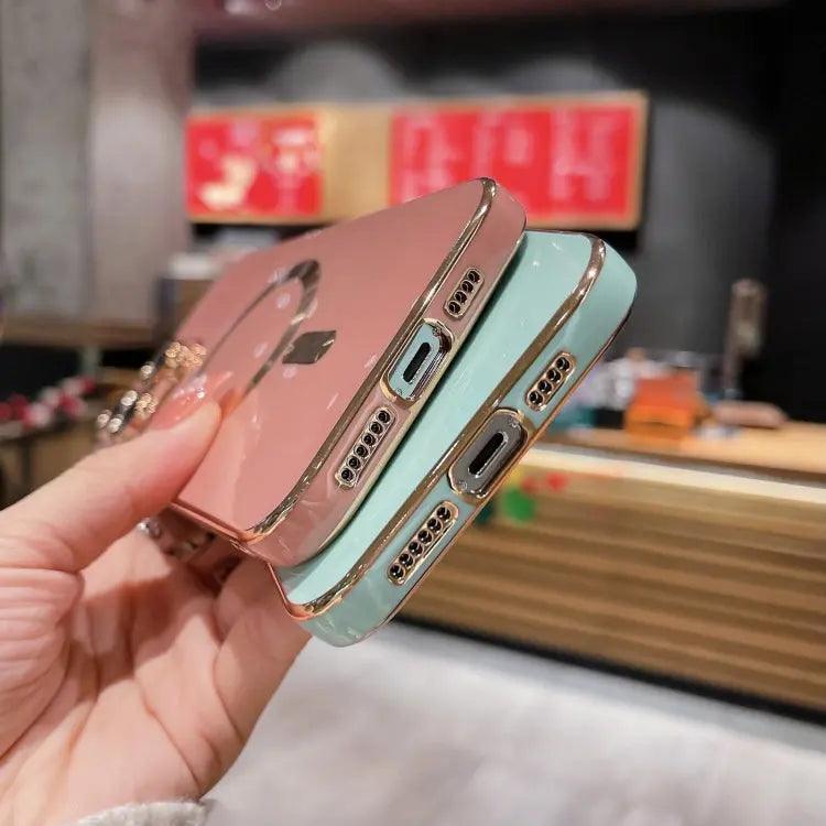 Coque pour iPhone 15 à 12 Magsafe Plating TPU avec Film d'Objectif (Blanc)