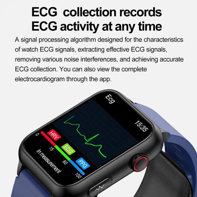 TK63 Montre intelligente de pompe à air à écran couleur de 1,91 pouces, prend en charge la surveillance de la pression artérielle/ECG (noir)