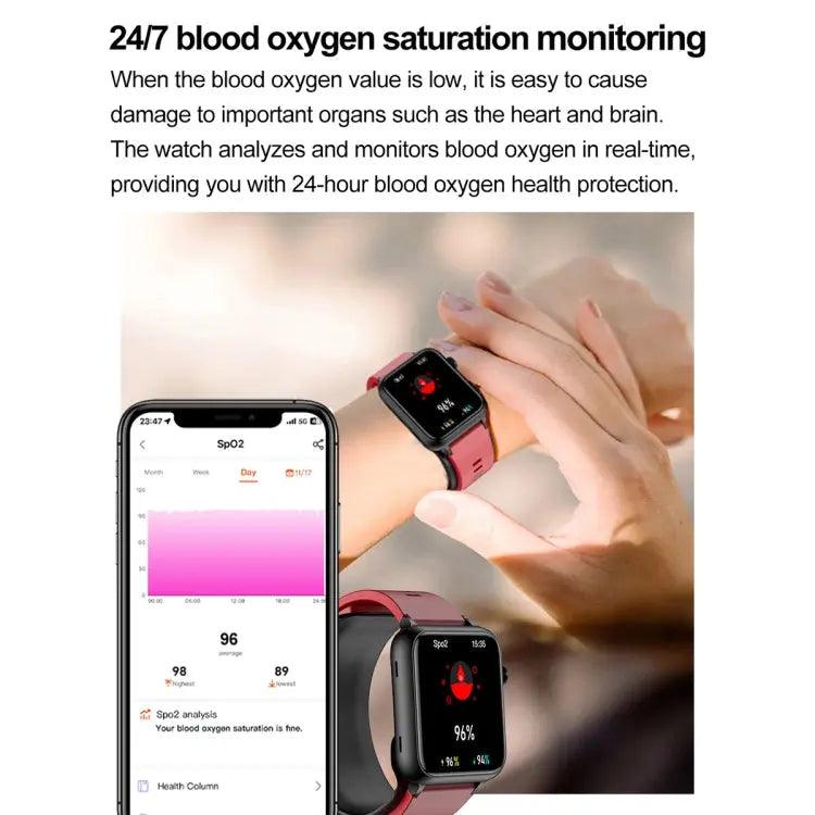 TK63 Montre intelligente de pompe à air à écran couleur de 1,91 pouces, prend en charge la surveillance de la pression artérielle/ECG (noir)