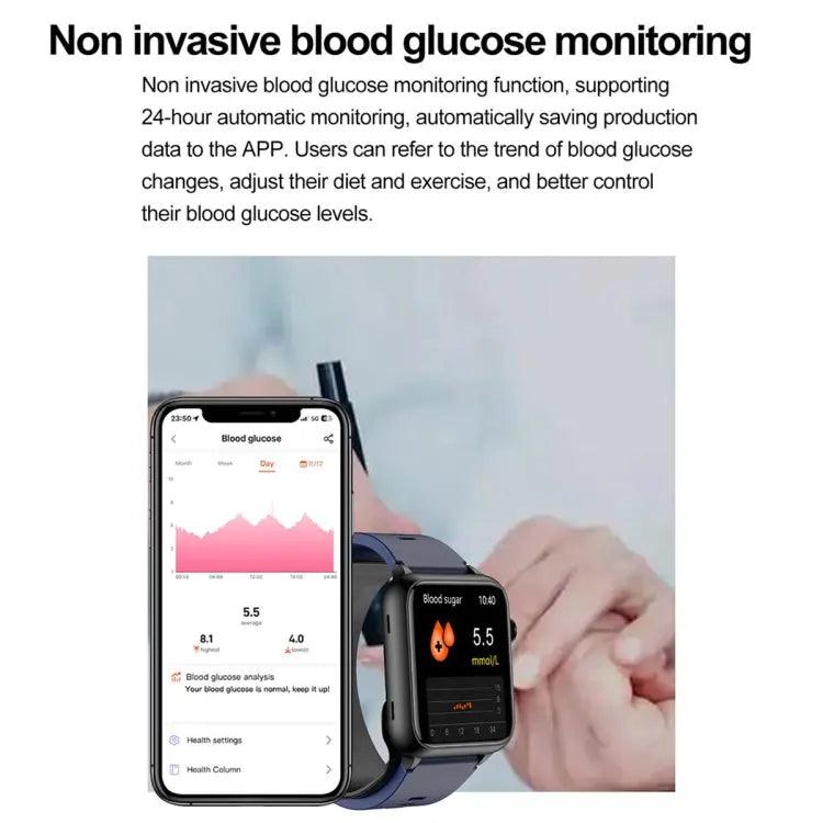 TK63 Montre intelligente de pompe à air à écran couleur de 1,91 pouces, prend en charge la surveillance de la pression artérielle/ECG (noir)