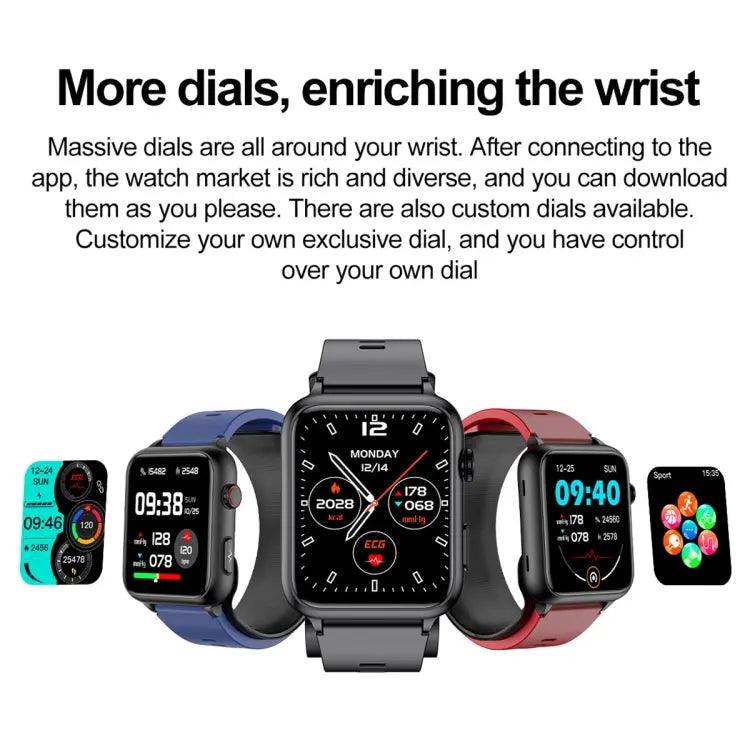 TK63 Montre intelligente de pompe à air à écran couleur de 1,91 pouces, prend en charge la surveillance de la pression artérielle/ECG (noir)