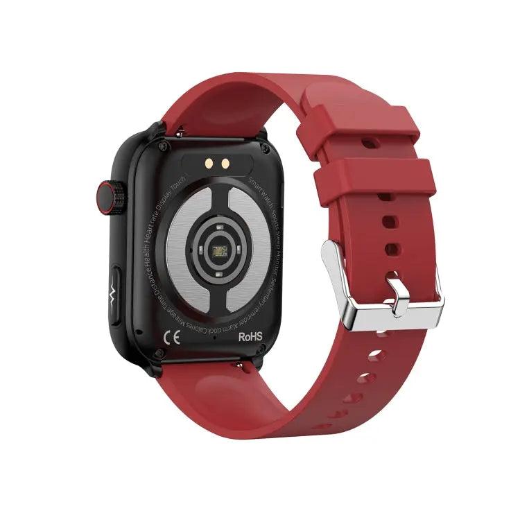 ET210 1,91 pouces IPS écran IP67 montre intelligente bande de silicone étanche, prise en charge de la surveillance de la température corporelle/ECG (rouge)