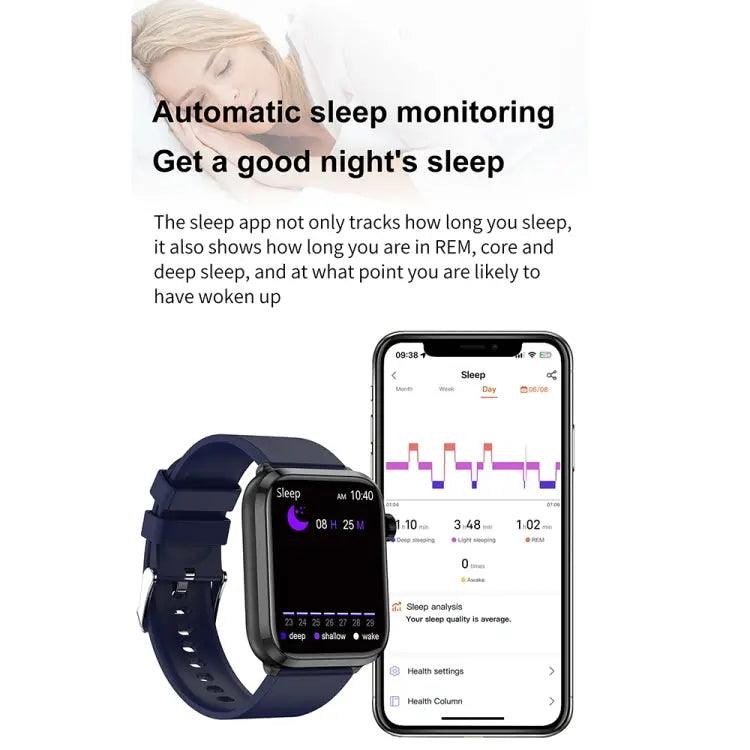 ET210 1,91 pouces IPS écran IP67 montre intelligente bande de silicone étanche, prise en charge de la surveillance de la température corporelle/ECG (rouge)