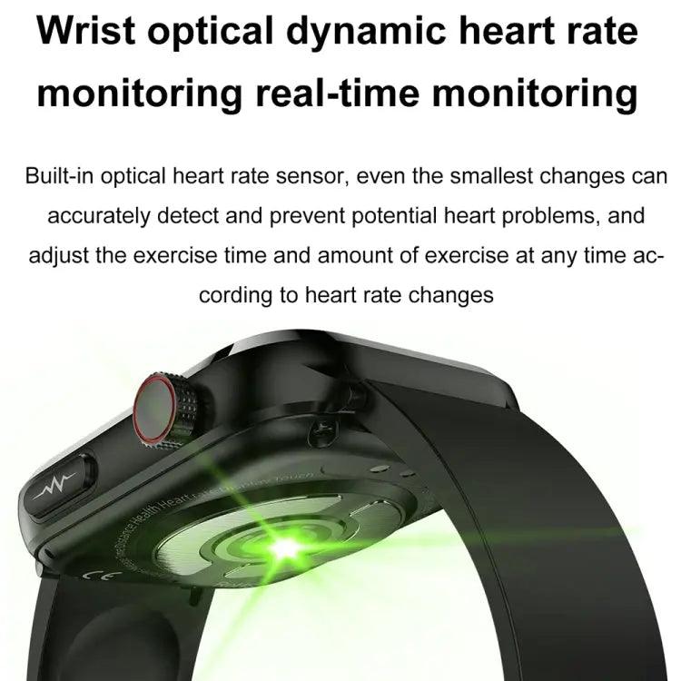 ET210 1,91 pouces IPS écran IP67 montre intelligente bande de silicone étanche, prise en charge de la surveillance de la température corporelle/ECG (rouge)