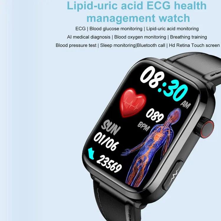 ET210 1,91 pouces IPS écran IP67 montre intelligente bande de silicone étanche, prise en charge de la surveillance de la température corporelle/ECG (rouge)