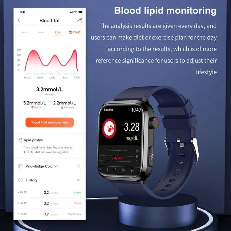 ET210 1,91 pouces IPS écran IP67 montre intelligente bande de silicone étanche, prise en charge de la surveillance de la température corporelle/ECG (rouge)
