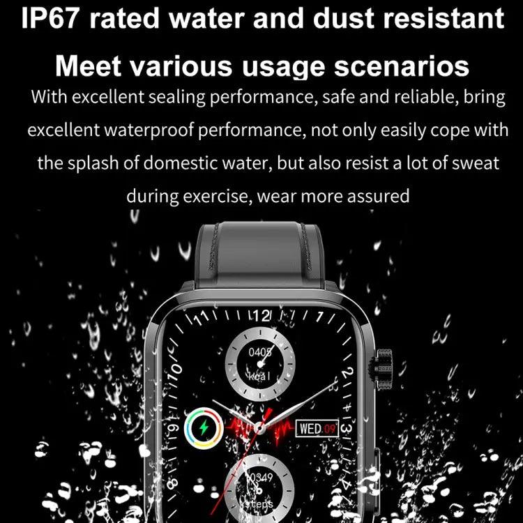 ET210 1,91 pouces IPS écran IP67 montre intelligente bande de silicone étanche, prise en charge de la surveillance de la température corporelle/ECG (rouge)