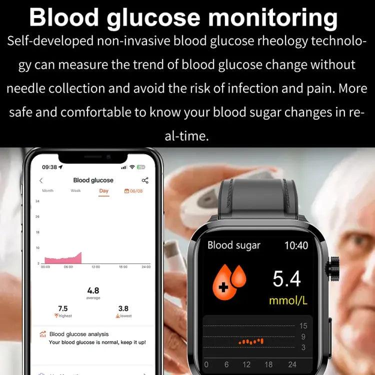 ET210 1,91 pouces IPS écran IP67 montre intelligente bande de silicone étanche, prise en charge de la surveillance de la température corporelle/ECG (rouge)