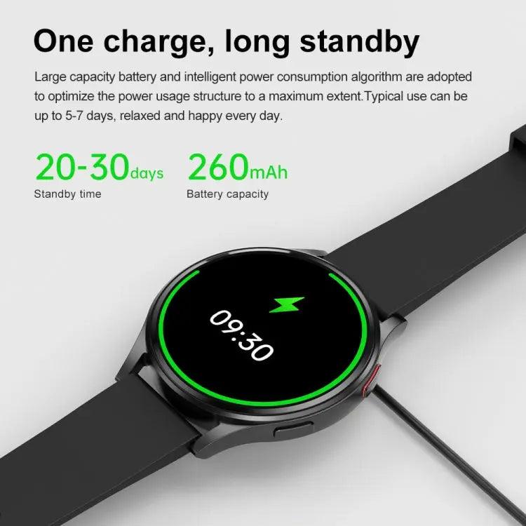 Montre intelligente Prise en charge ECG / Glycémie non invasive (Noir)