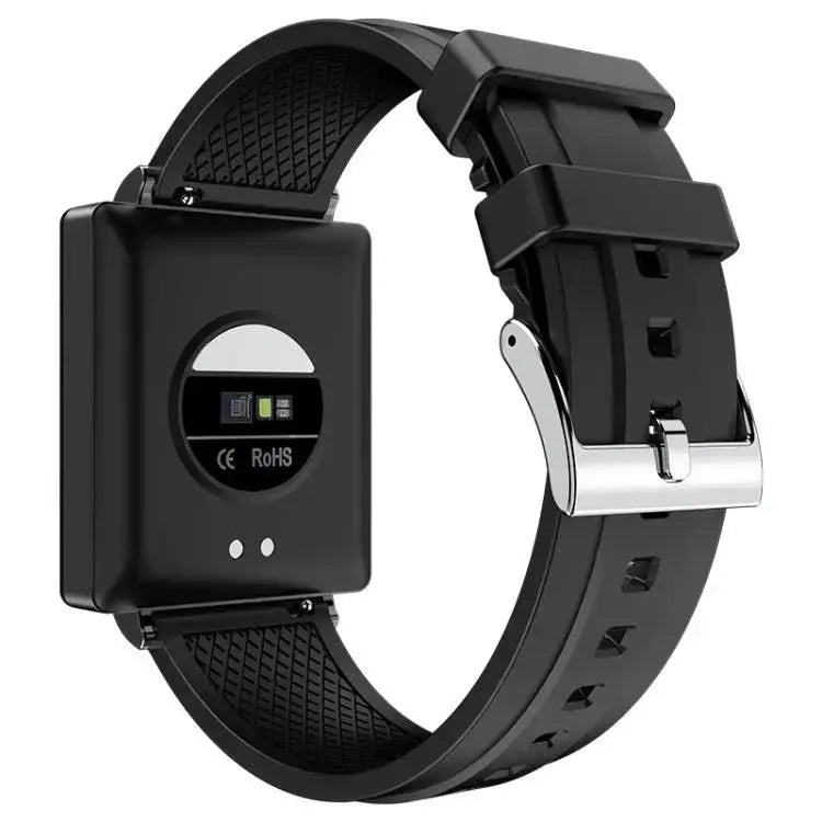 La montre intelligente KS01 1,85 pouces prend en charge la détection de la glycémie, la détection de la pression artérielle, la détection de l'oxygène sanguin (noir)