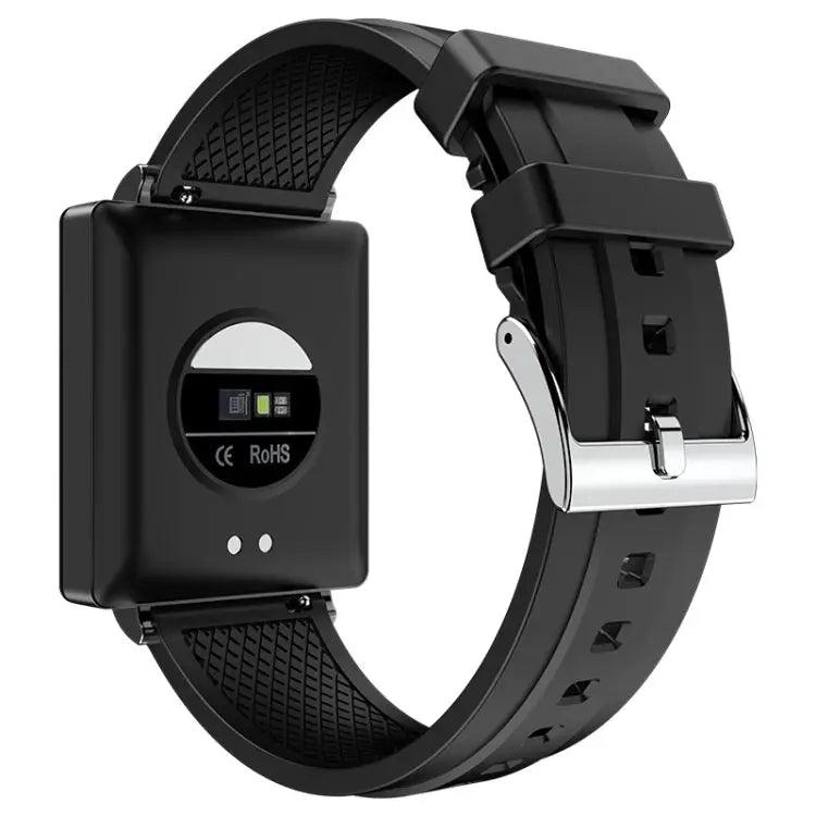 La montre intelligente KS01 1,85 pouces prend en charge la détection de la glycémie, la détection de la pression artérielle, la détection de l'oxygène sanguin (noir)