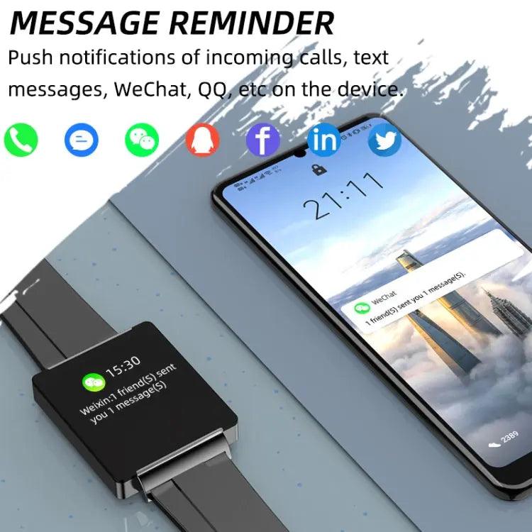 La montre intelligente KS01 1,85 pouces prend en charge la détection de la glycémie, la détection de la pression artérielle, la détection de l'oxygène sanguin (noir)
