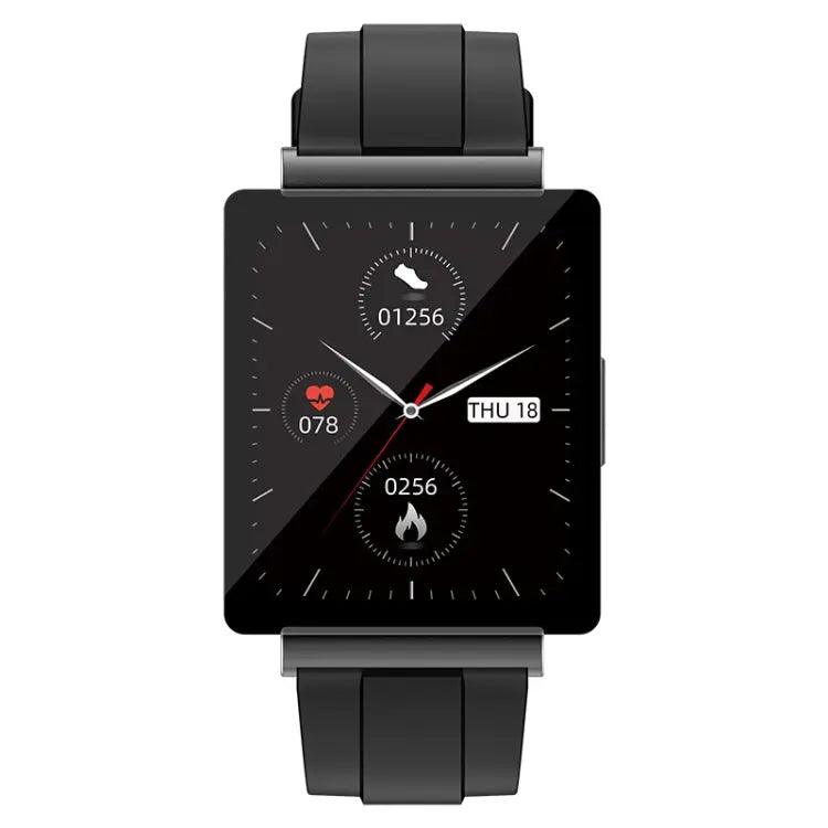 La montre intelligente KS01 1,85 pouces prend en charge la détection de la glycémie, la détection de la pression artérielle, la détection de l'oxygène sanguin (noir)