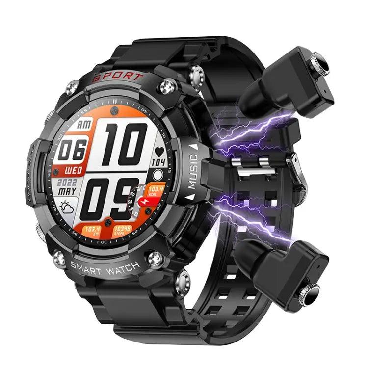 Montre connectée avec écouteurs Bluetooth: T96 1,52 Pouces Écran AMOLED (Noir) - lesbeauxprix