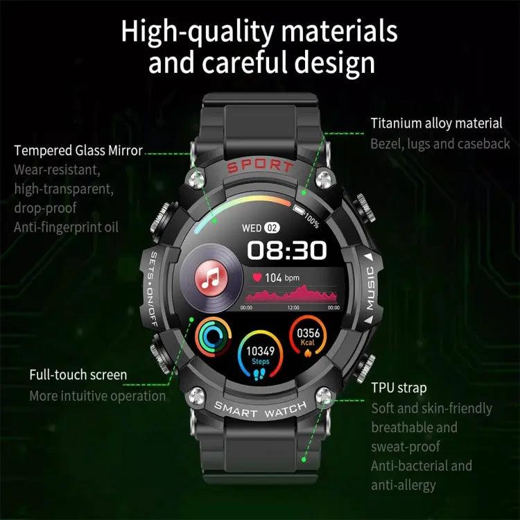 Montre connectée avec écouteurs Bluetooth: T96 1,52 Pouces Écran AMOLED (Noir) - lesbeauxprix