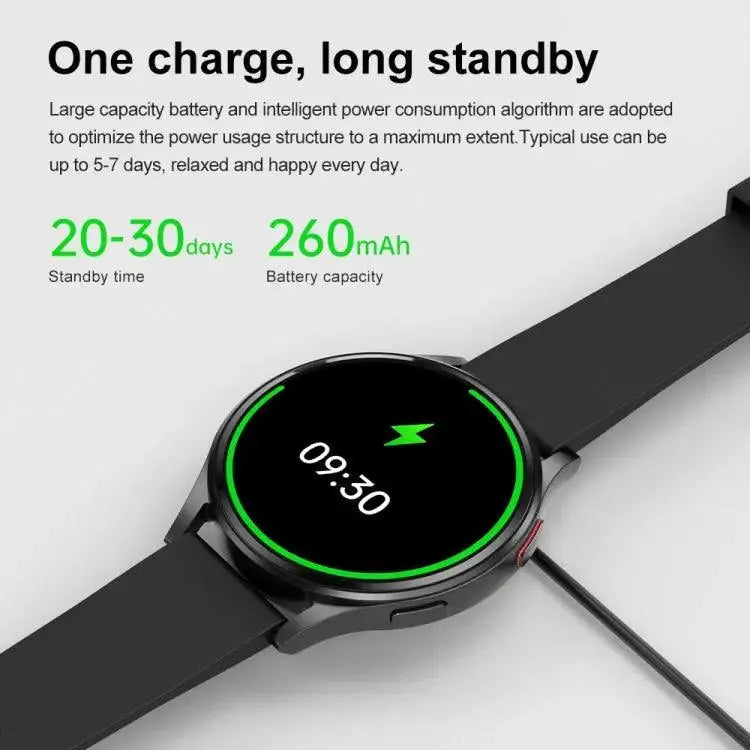 Montre intelligente Prise en charge ECG / Glycémie non invasive (Noir)