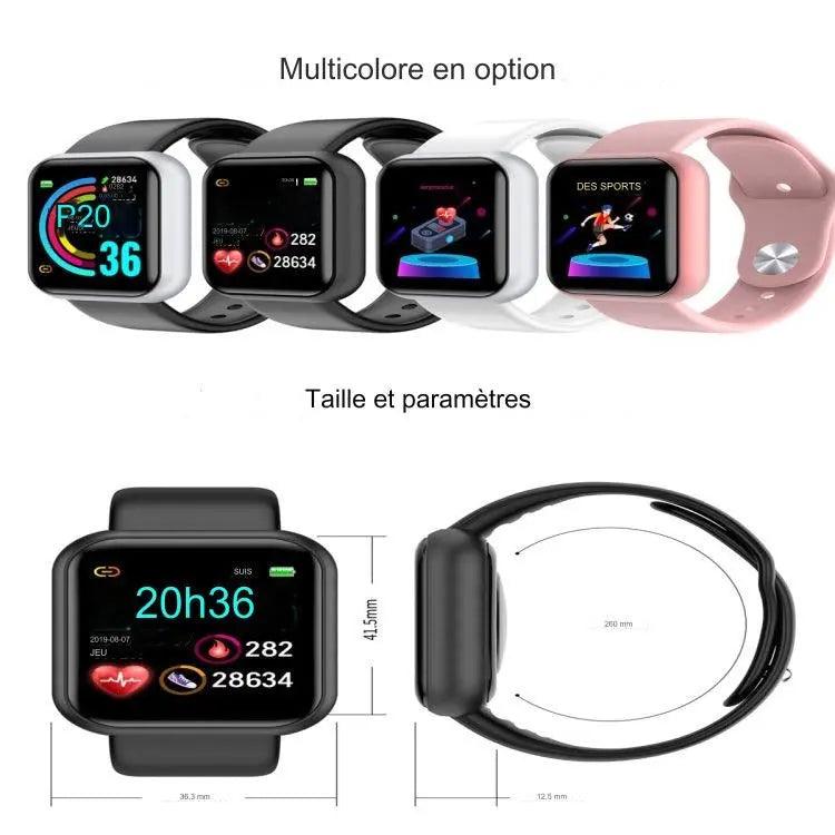 Montre intelligente à écran couleur IPS D20 1,3 pouces IP67 étanche lesbeauxprix