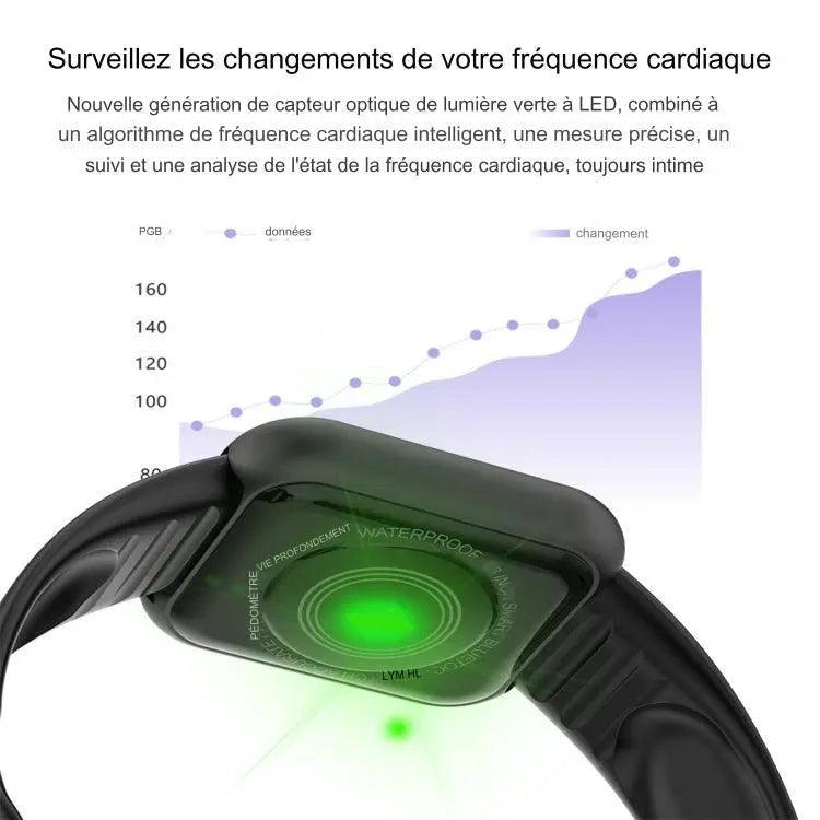 Montre intelligente à écran couleur IPS D20 1,3 pouces IP67 étanche lesbeauxprix
