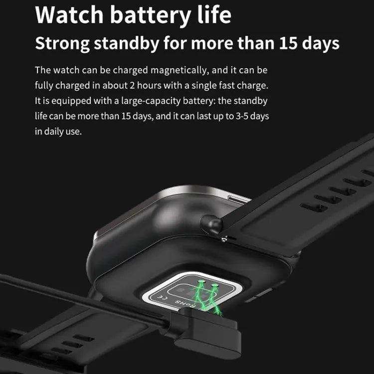 Montre intelligente avec écouteur D8 intégré 2 en 1 Bluetooth, prise en charge de la surveillance de la santé/NFC (noir)