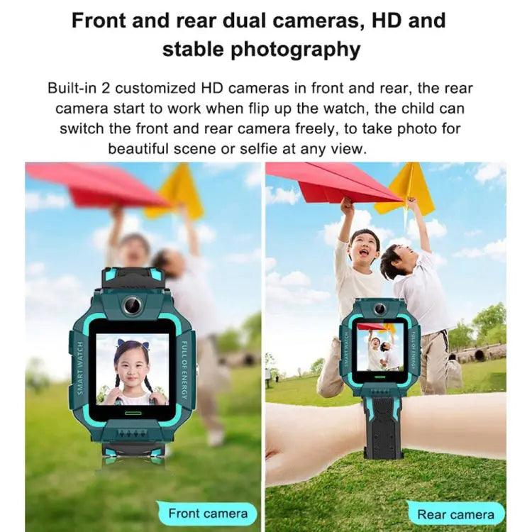 Q19 1,44 pouces caméra de positionnement rotative à 360 degrés montre d'appel intelligente étanche pour enfants (vert)