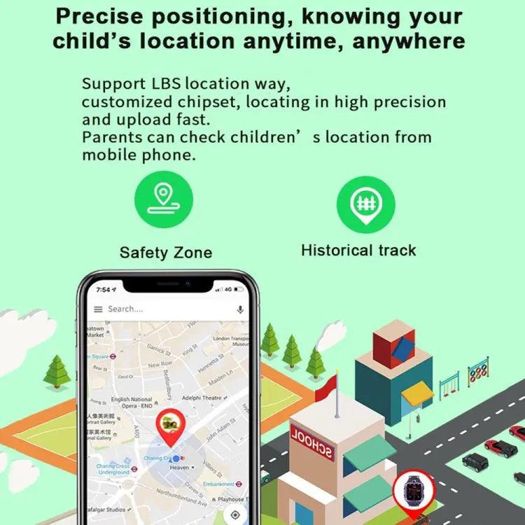 Q19 1,44 pouces caméra de positionnement rotative à 360 degrés montre d'appel intelligente étanche pour enfants (vert)