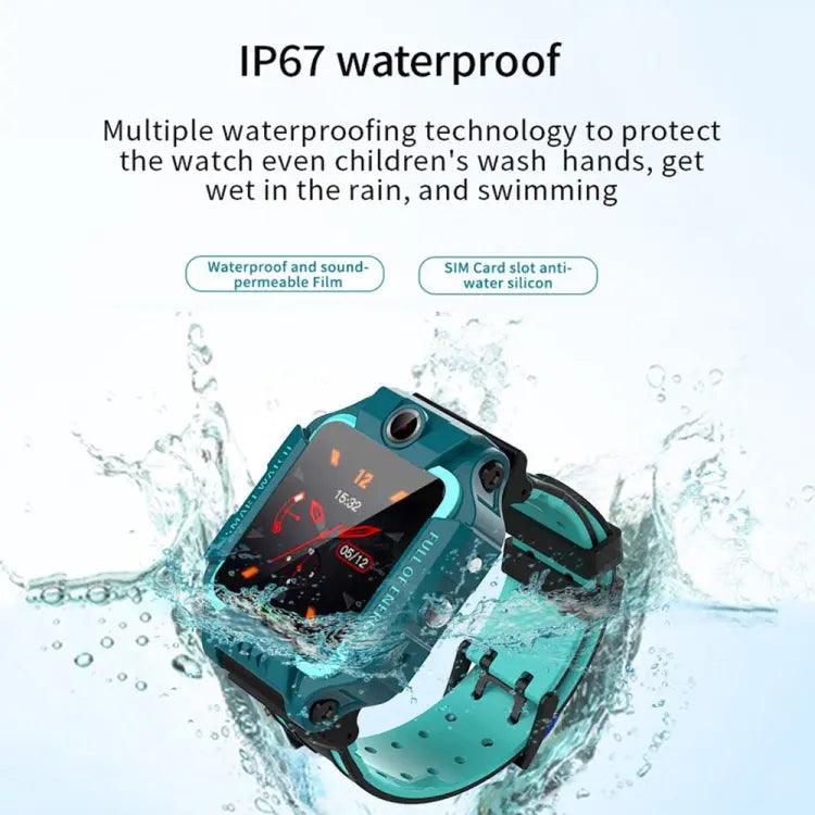 Q19 1,44 pouces caméra de positionnement rotative à 360 degrés montre d'appel intelligente étanche pour enfants (vert)