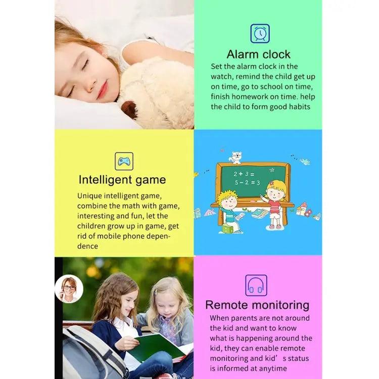 Q19 1,44 pouces caméra de positionnement rotative à 360 degrés montre d'appel intelligente étanche pour enfants (vert)