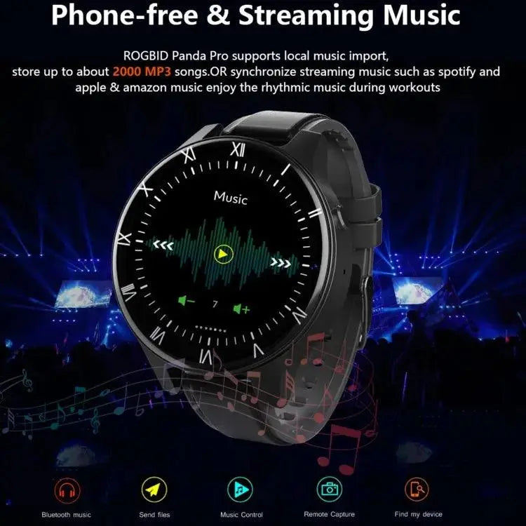 Rogbid Panda Pro 1,69 pouces IPS Screen Dual Cameras Smart Watch, Soutien de la surveillance de la fréquence cardiaque / carte SIM (noir)