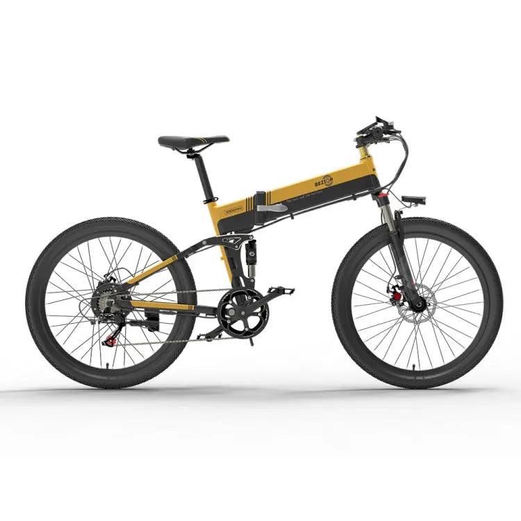 Vélo de montagne électrique BEZIOR X500 PRO 10.4AH 500W pliante avec des pneus de 26 pouces (jaune noir) - lesbeauxprix