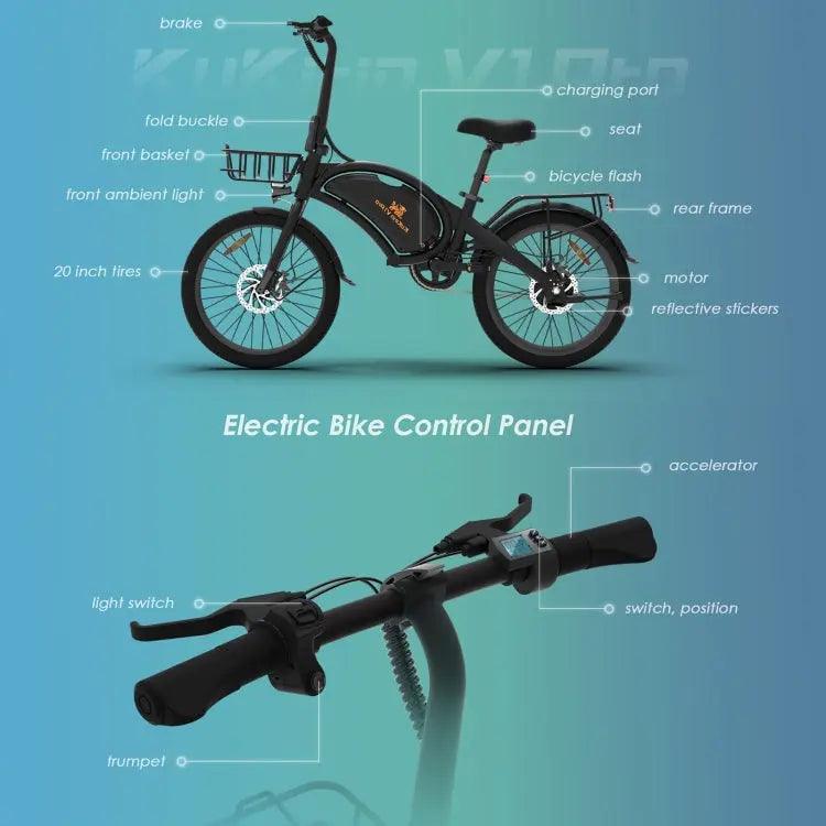 Vélo électrique Kukirin V1 Pro 350W avec pneus 20 pouces. - lesbeauxprix