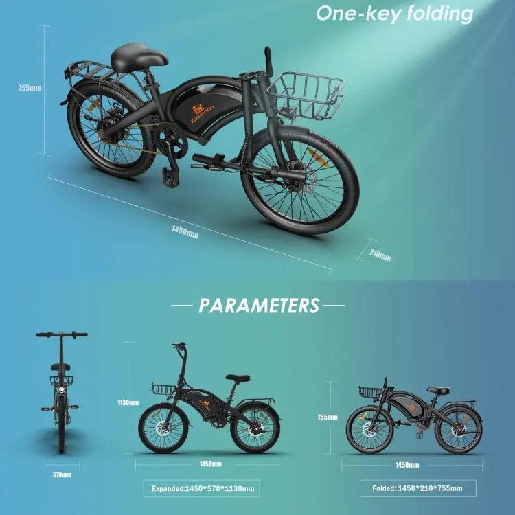 Vélo électrique Kukirin V1 Pro 350W avec pneus 20 pouces. - lesbeauxprix