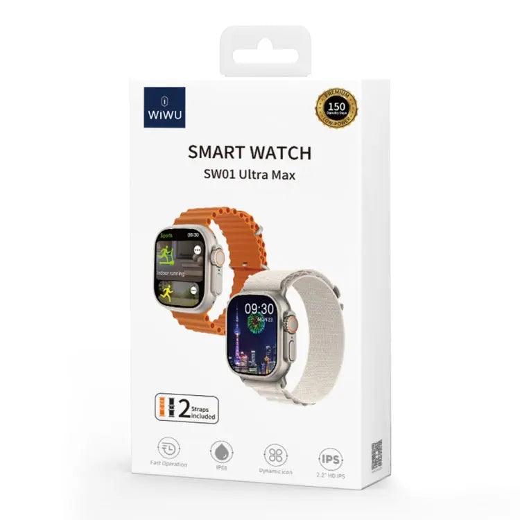 WIWU SW01 Ultra Max 2.2 inch IPS Screen IP68 Waterproof Bluetooth Smart Watch(Black)