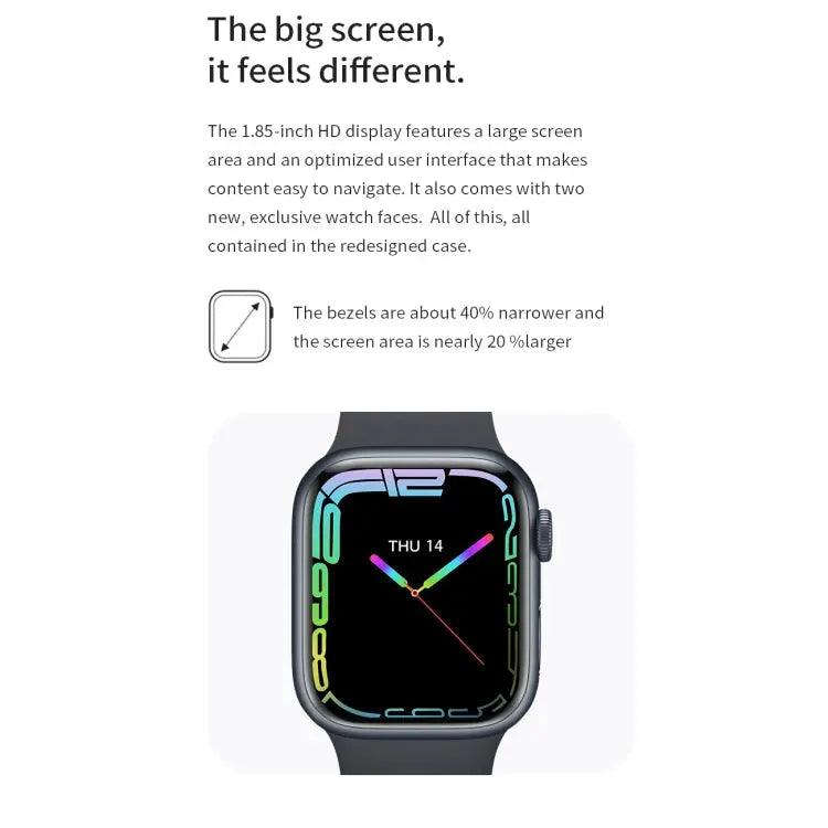Watch 8 Max 1,85 pouces Recharge sans fil Bluetooth Appel NFC Smartwatch (Noir)