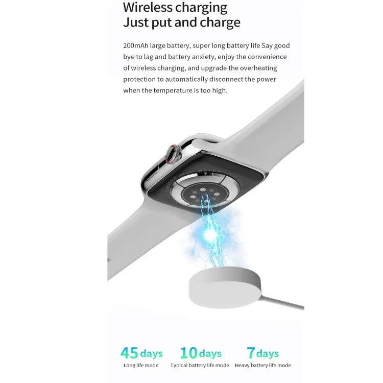 Watch 8 Max 1,85 pouces Recharge sans fil Bluetooth Appel NFC Smartwatch (Noir)