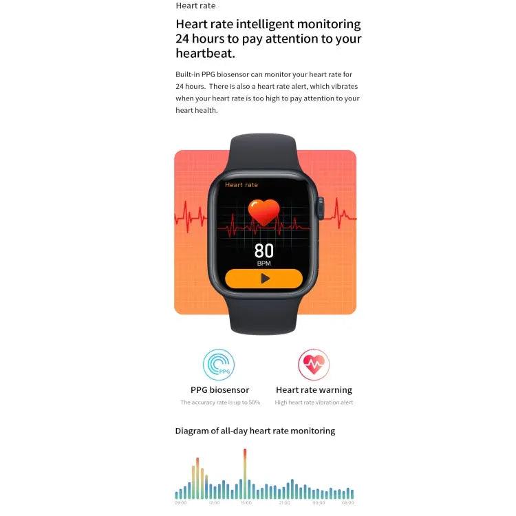 Watch 8 Max 1,85 pouces Recharge sans fil Bluetooth Appel NFC Smartwatch (Noir)