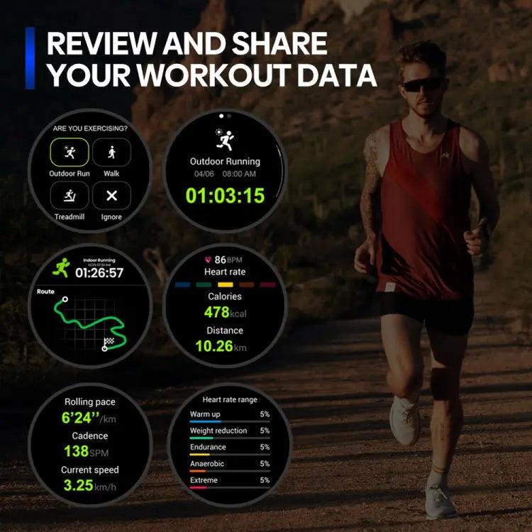 Zeblaze Stratos 3 Pro 1,43 pouces écran AMOLED montre intelligente de sport prise en charge des appels Bluetooth (bleu)