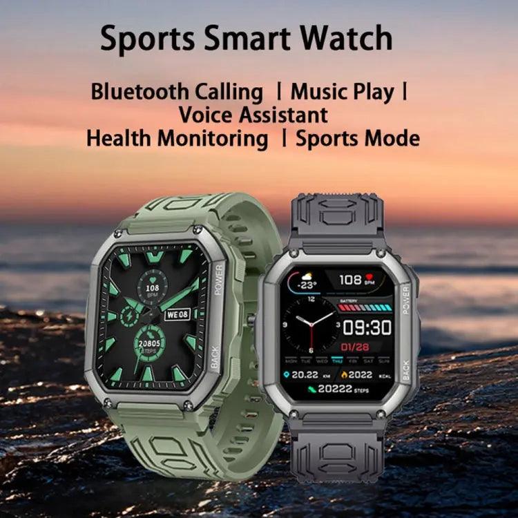 Montre intelligente de sport podomètre étanche KR06, prise en charge de la fréquence cardiaque/surveillance de la pression artérielle/appel BT (noir)