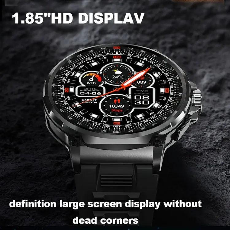 V69 IP68 BT5.0 1,85 pouces montre intelligente prenant en charge la détection des appels vocaux/du sommeil (argent)