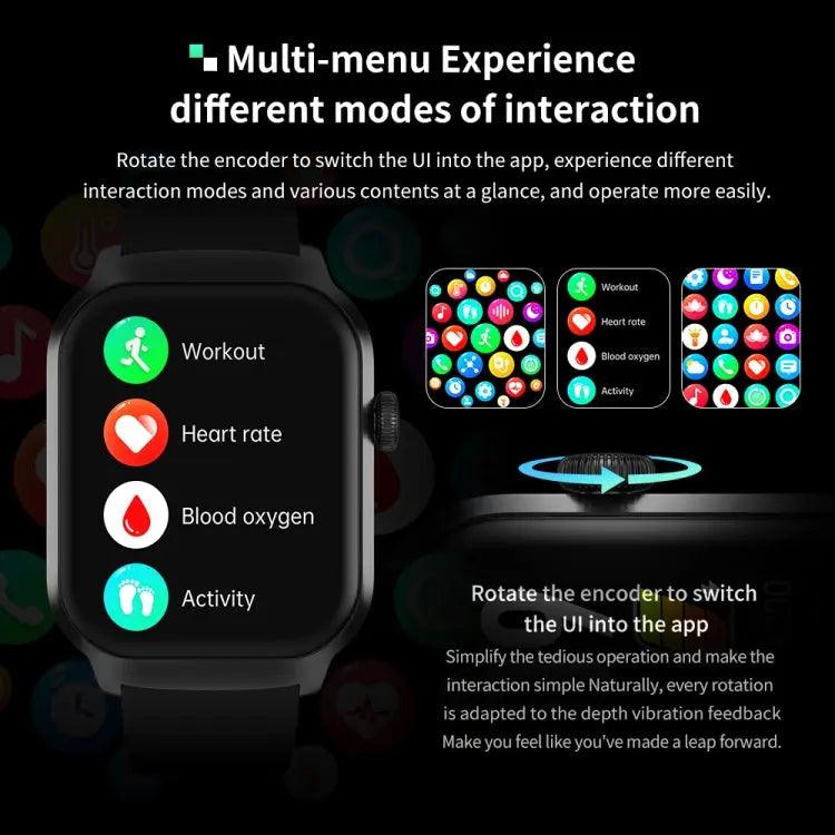 Montre intelligente avec bracelet en acier milanais de 2,01 pouces, appel Bluetooth, prise en charge de la surveillance de la fréquence cardiaque/glycémie non invasive (or)